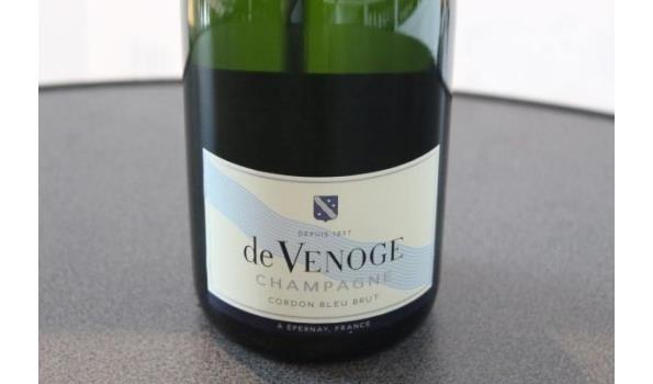 6 flessen à 75cl champagne De Venoge, Cordon Bleu Brut